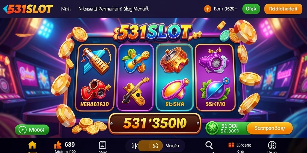 Tampilan gameplay menarik di 531SLOT dengan mesin slot yang berwarna-warni.