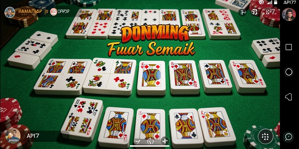 Screenshot gameplay API77 menampilkan suasana permainan domino yang dinamis.
