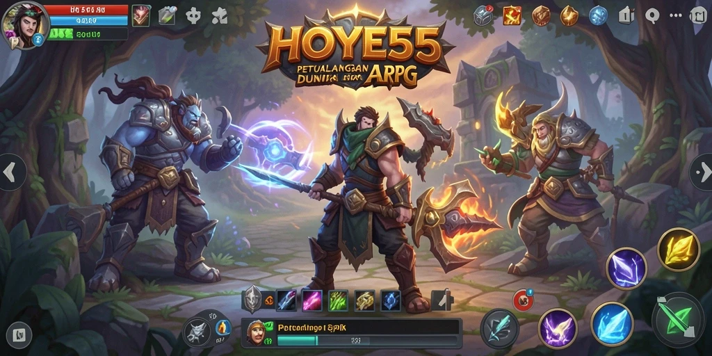 Tampilan gameplay seru dan dinamis dalam HOYE55.