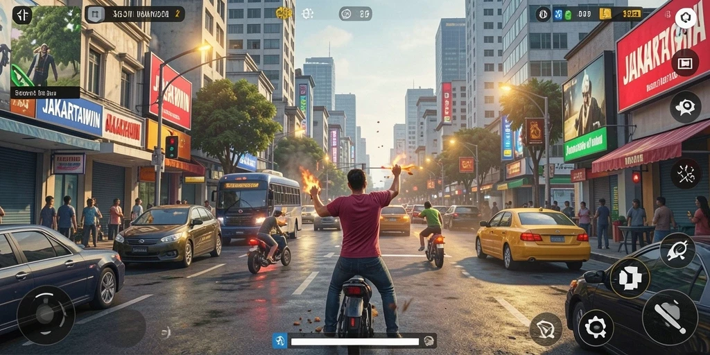 Tampilan gameplay menarik di JAKARTAWIN dengan aksi penuh adrenalin.