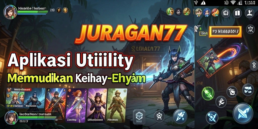 Tampilan utama JURAGAN77 dengan fitur-fitur Utility yang memudahkan.