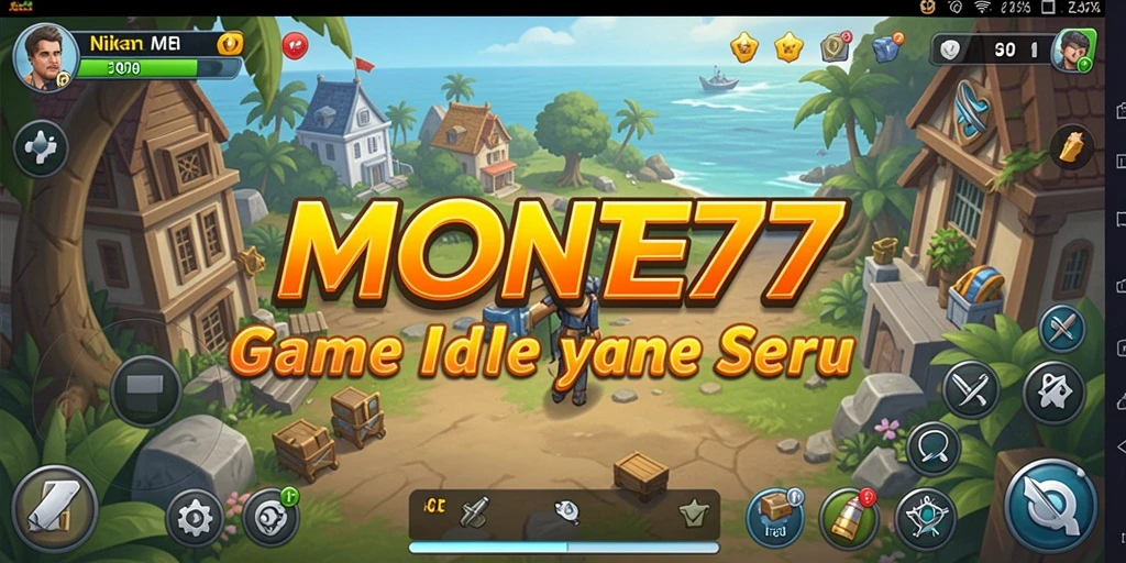 Gameplay menarik MONTE77 yang menggambarkan pengumpulan sumber daya Idle.