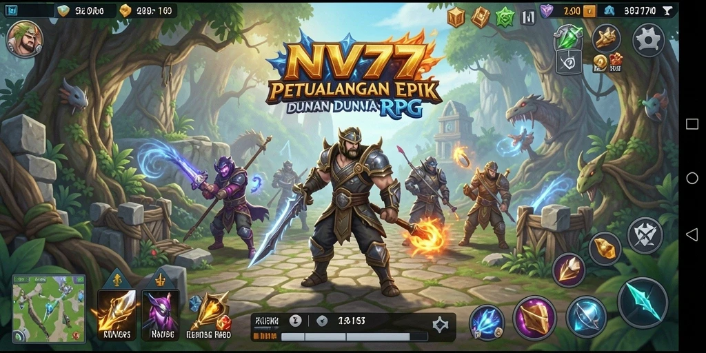 Screenshot NV77 menunjukkan aksi pertarungan seru dan grafis menawan dalam RPG.