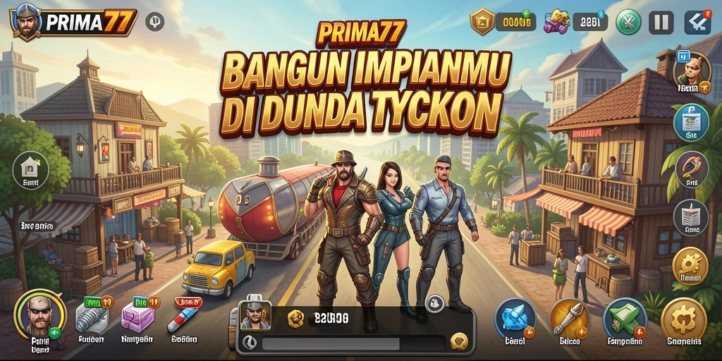 Tampilan gameplay menarik dari PRIMA77 di dunia Tycoon.