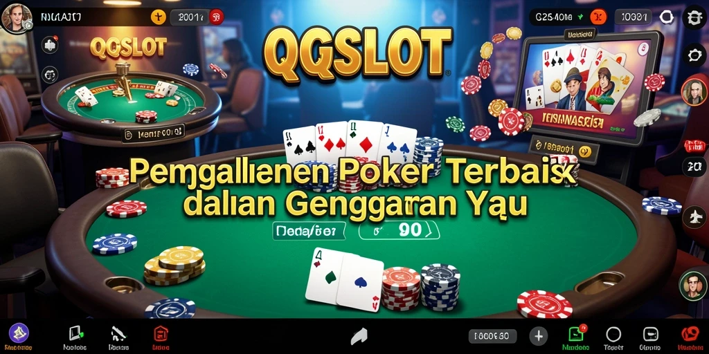 Tampilan antarmuka gameplay Poker di QQSLOT yang mengasyikkan.