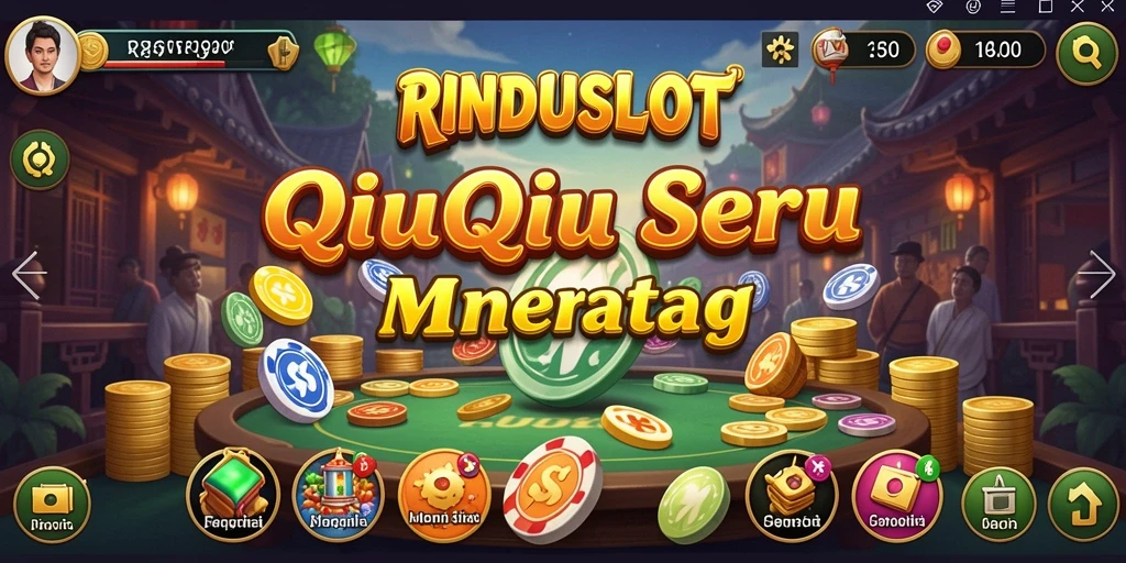 Screenshot gameplay RINDUSLOT yang menunjukkan aksi QiuQiu yang seru.