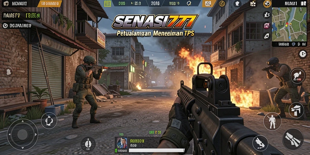 Screenshot utama SENSASI777 menampilkan ketegangan aksi dalam TPS.