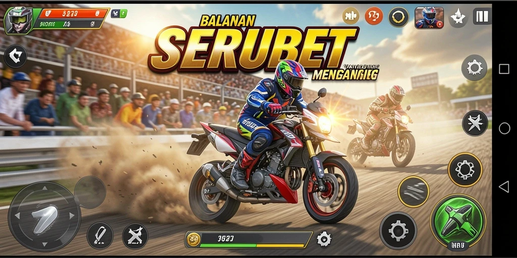 Tampilan gameplay SERUBET yang menegangkan dan mendebarkan.