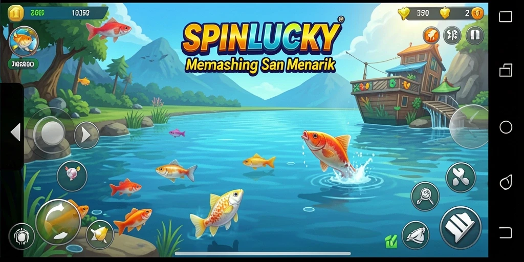 Tampilan gameplay SPINLUCKY yang menarik dengan berbagai jenis ikan.