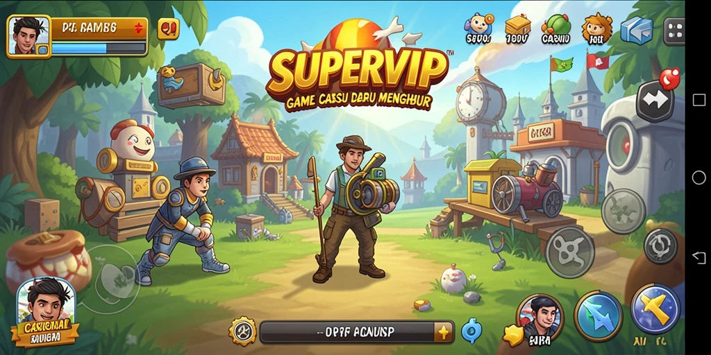Tangkapan layar gameplay SUPERVIP yang penuh aksi dan seru.