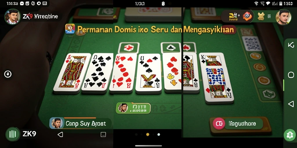 Screenshot ZK9 menampilkan gameplay seru permainan Domino.